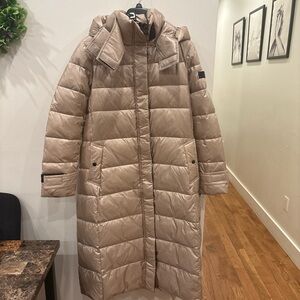Karl Lagerfeld Beige Puffer Coat